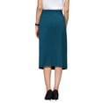 thumbnail image 3 of INSPIRE CHIC Stylish Women's Pencil Skirt with High Waist and Split Back for Work and Casual Wear S Peacock Blue, 3 of 5
