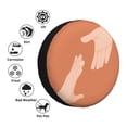 thumbnail image 4 of Waterproof Spare Wheel Cover, Holding Hands Help Illustration Pattern Adjustable Wheel Cover For Jeep Trailer RV SUV Car, 16 inch, 4 of 8