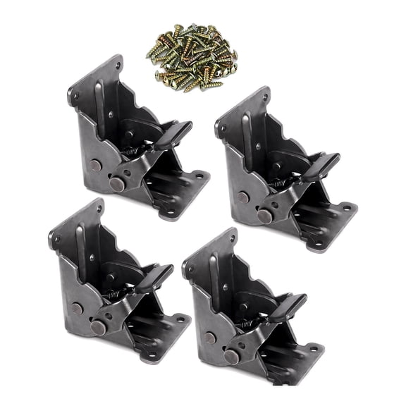 WEAIZYS 4 Pack Locking Hinge for Folding Table Brackets, Heavy Duty Folding Brackets 90 Degree Self Locking Folding Hinge for Table Legs Furniture