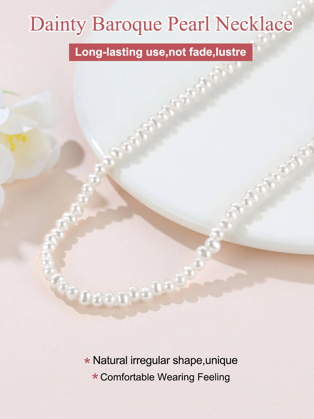 FOCALOOK Pearl Choker Necklace for Women photo 4