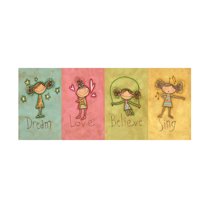 Trademark Fine Art 'Dream Love Believe Sing Panel v3' Canvas Art by Anne Tavoletti