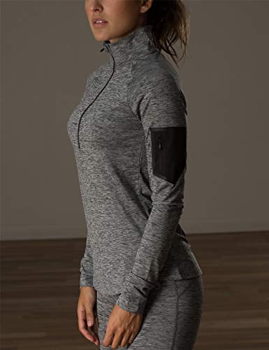 icyzone Womens Workout Yoga Track Jacket 1/2 Zip Long Sleeve Running Shirt