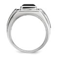 thumbnail image 2 of Sterling Silver Diamond & Onyx Men's Ring Size 11, 2 of 3