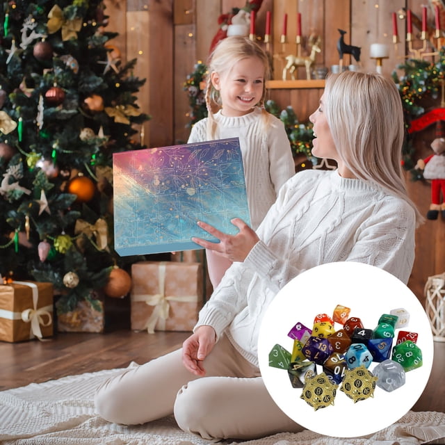 EGNMCR Christmas Decorations, Christmas Gifts 2024 Dice Advent Calendar Christmas Countdown Calendar 24 Days Of Dice Advent Calendar Tabletop Games dice dice