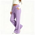 thumbnail image 6 of Auroural Girls Pants Size 7-8 Kids Flare Sweatpants Elastic High Waist Soft Casual Trousers Side Pockets Daily Wear Pants, 6 of 9