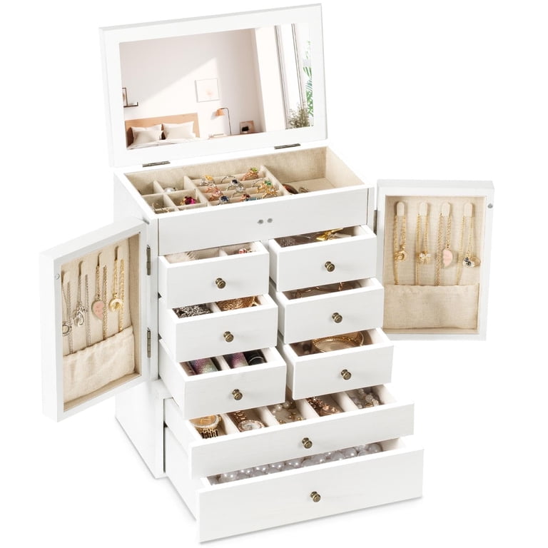 Sfugno 6-Layer Large Jewelry Organizer Box with Mirror photo 8