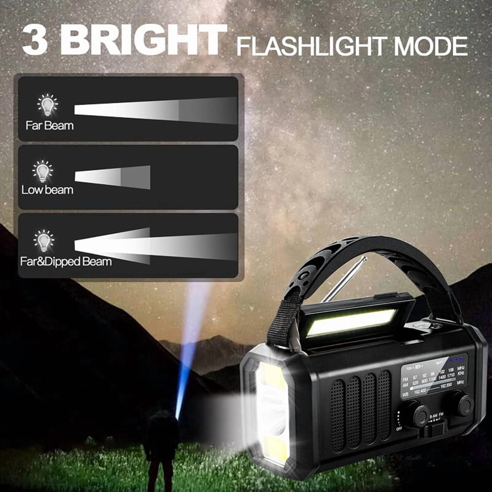 Upgrade 20000mAh Emergency Weather Radio FM/AM/,Hand Crank Radio,Flashlight,Solar Powered for Outdoor Camping Green
