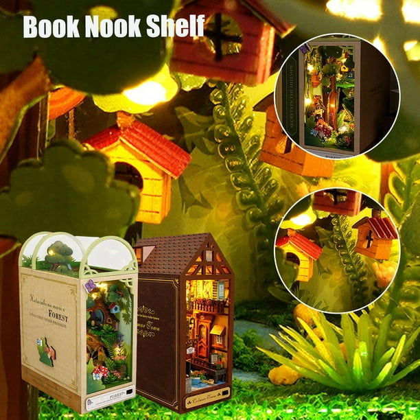 Dropship Robotime Rolife Garden House Book Nook Kit Book Shelf