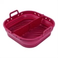 thumbnail image 1 of Freidora de Aire Placa de Silicona Cuadrada Reutilizable Freidora de Aire Accesorios de Cocina Herramienta Plegable para Freidora de Aire de 8,5 Pulgadas Molde para Hornear Rojo, 1 of 5