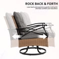 thumbnail image 4 of 3 Piece Outdoor Bistro Swivel Chairs Set, Patio Bistro Set w/ 360° Swivel Rocking Chairs & Table, All-Weather Conversation Set with Metal Frame for Patio Backyard Porches or Garden - Gray, 4 of 9