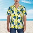 thumbnail image 4 of Lsque Lilies Flowers pattern Hawaiian Shirt for Men, Unisex Summer Beach Casual Short Sleeve Button Down Shirts-Small, 4 of 9