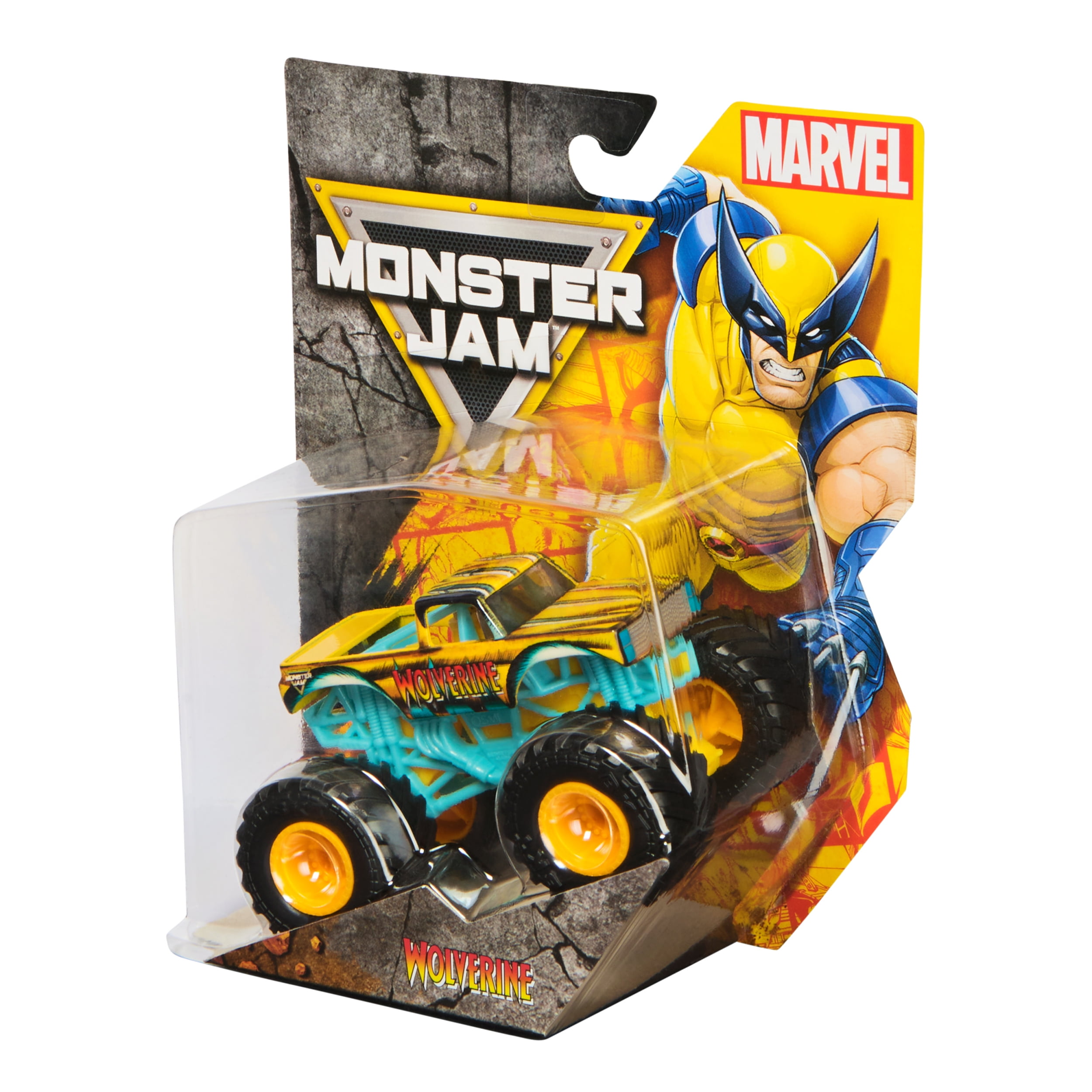 Monster Jam, Marvel Official Wolverine Monster Truck, Die-Cast Vehicle, 1:64 Scale, Super Hero Kids Toys for Boys Ages 3 and up