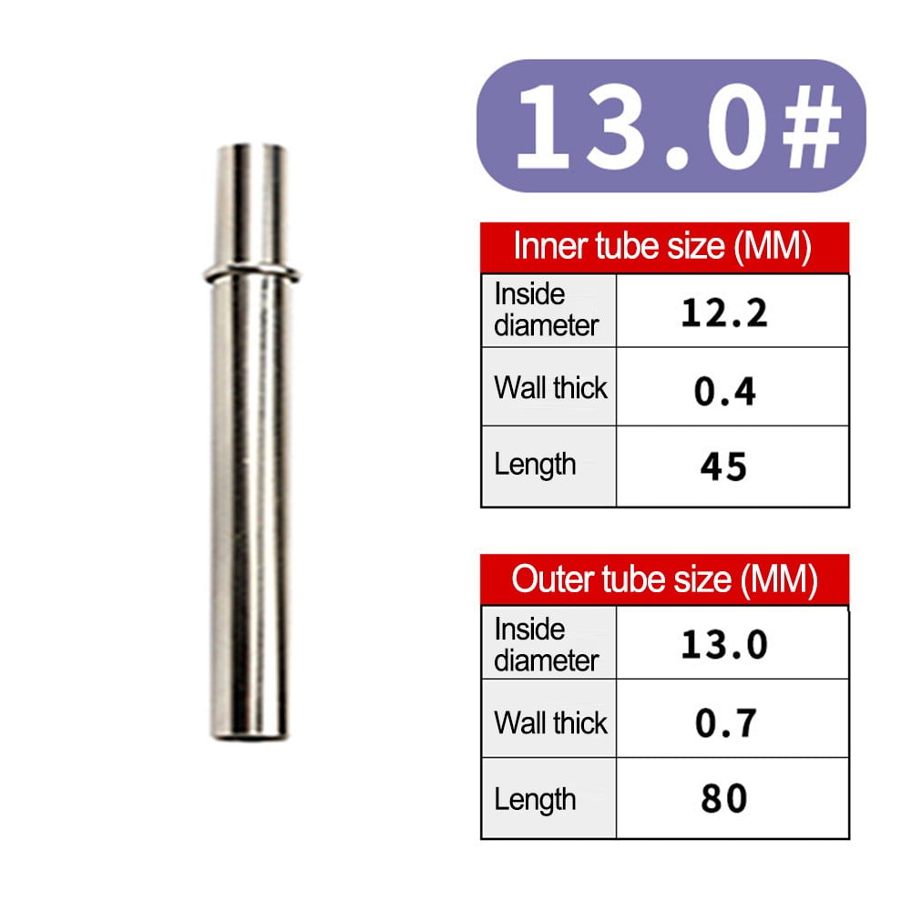 RIXUNO Reinforced Metal Rod Connecting Tube Ferrule Joint Sleeve for Lure Fishing Rod Building Repair and DIY Outdoors Replacement Hardware Size 13.0 mm