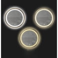 thumbnail image 3 of Espejo de baño LED, espejo de pared ovalado iluminado para mueble de baño de 40x40 cm, espejo con marco de aluminio, luz tricolor + toque, 3 of 5
