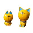 thumbnail image 4 of Estatuas de gato de madera, adornos, regalo para amantes de los gatos, decoración, figuras de gato hechas a mano Amarillo, 4 of 9