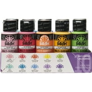 FolkArt 7507E Multi-Surface Acrylic Craft Paint Set, Satin Finish, Bright, Set of 10, 30 fl oz