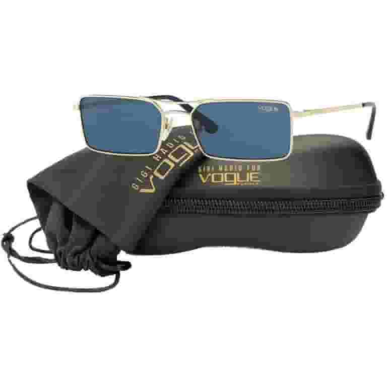 Vogue GIGI HADID VO4106S 848/80 55M Pale Gold/Blue Rectangle Sunglasses For Women+FREE Complimentary Eyewear Care Kit
