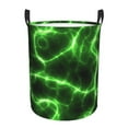 thumbnail image 2 of Goofa Green Lightning Printed Circular Hamper,Laundry Basket with Handles,Storage Baskets Foldable,Large Capacity Laundry Hamper-Small, 2 of 8
