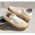 thumbnail image 4 of LUCKY STEP Womens Fashion Star Sneakers Wide Toe Lace Up Casual Shoes,Beige, 4 of 11