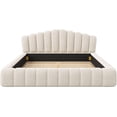 thumbnail image 3 of Queen Size Bed Frame Velvet Upholstered Queen Bed Frame Shell-Shaped Headboard for Bedroom, No Box Spring Needed, Luxury and Elegant Style Furniture, Easy Assembly, 3 of 7