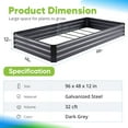 thumbnail image 7 of Quictent 8x4x1 ft Heavy Duty Raised Garden Bed Galvanized Steel Metal Planter Box with 2 Tomato Cages for Outdoor Gardening Dark Gray, 7 of 7
