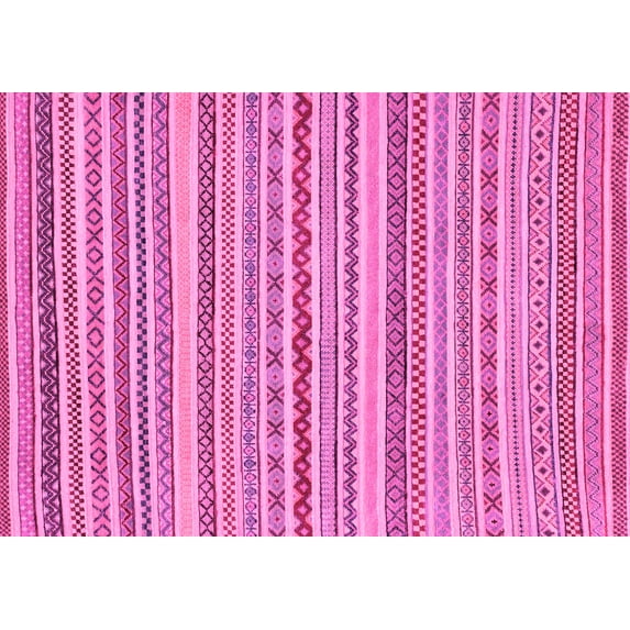 Ahgly Company Indoor Rectangle Abstract Pink Modern Area Rugs, 2' x 4'