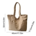 thumbnail image 2 of Tanyzvel Women's Corduroy Tote Bag, Casual Shoulder Purse with Front Pocket for Work & School, 2 of 5