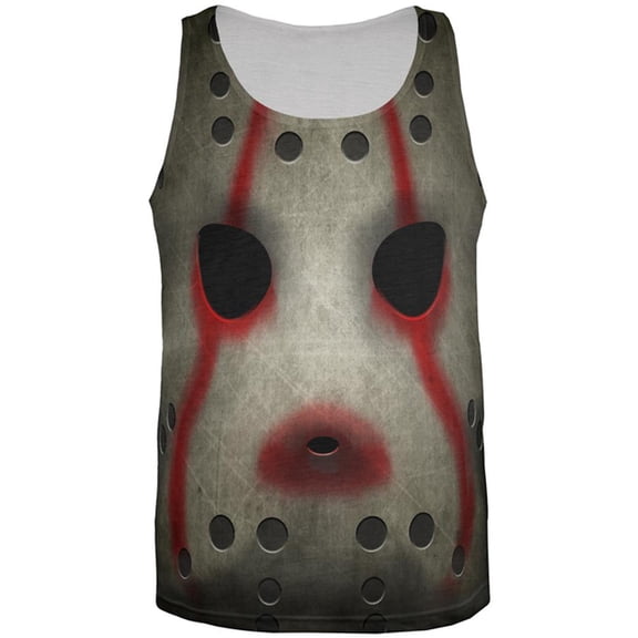 Halloween Horror Movie Hockey Mask Costume All Over Mens Tank Top Multi MD