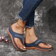 thumbnail image 5 of Sandals Women Dressy Summer Comfortable Flip Flops with Arch Support Flower Hollow Thong Clip Toe Wedge Sandals Lightweight Ladies Beach Shoes Slipper, 5 of 8