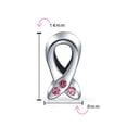 thumbnail image 4 of Bling Jewelry Womens Set of 2 Pink Ribbon Breast Cancer Survivor & CZ  Spacer Charm Bead Silver, 4 of 5