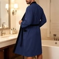 thumbnail image 6 of successthop Bathrobes for Men Long Sleeves Bathrobe Knee Homewear Belted Sleepwear Jacquard After Bath Fall Loungewear, 6 of 8