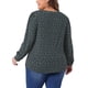 thumbnail image 3 of Blusa de mujer de talla grande Agnes Orinda, de manga larga, con pliegues, escote en V, floral, elegante y casual, talla 4X, negro y azul, 3 of 6