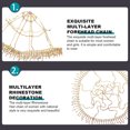 thumbnail image 4 of Weiweiguan Head Chain Tassel Rhinestone Mesh Shape Headpiece Unique Hair Accessory for Women Bride, 4 of 6