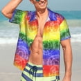 thumbnail image 5 of Lsque Colorful Tie Dye pattern Hawaiian Shirt for Men, Unisex Summer Beach Casual Short Sleeve Button Down Shirts-Small, 5 of 9