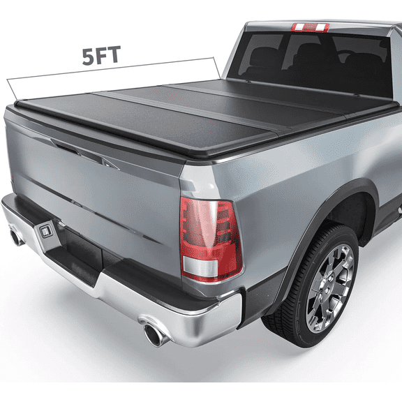 5ft Short FRP Hard 3-Fold Tonneau Cover for 2016-2026 Toyota Tacoma Truck Bed