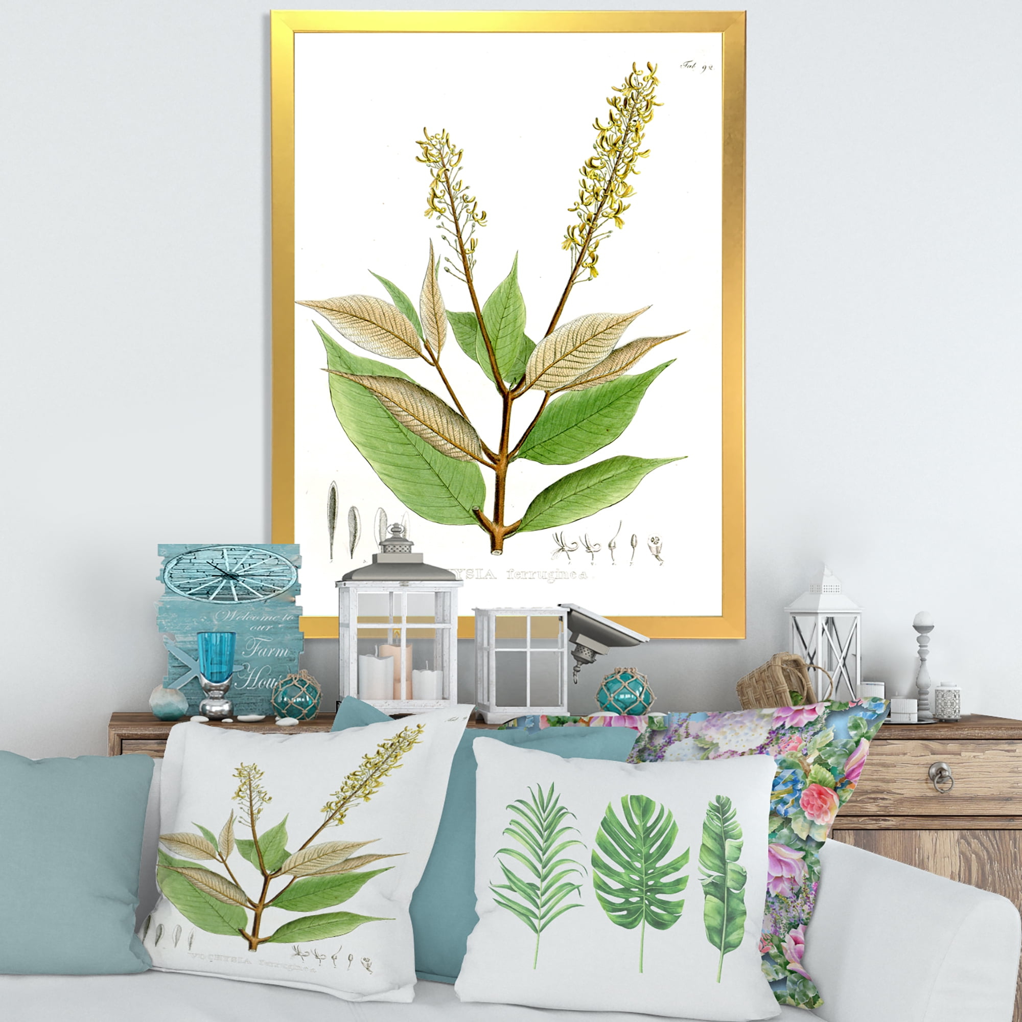 Designart 'Ancient Brazilian Plant V' Traditional Framed Art Print