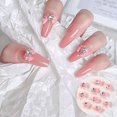 thumbnail image 6 of dianhelloya 10 Pcs Nail 3D Effect Bow Heart Rhinestone Lightweight Nail Decoration Contrast Color Nail DIY Anti-crash Glitter Pink, 6 of 7
