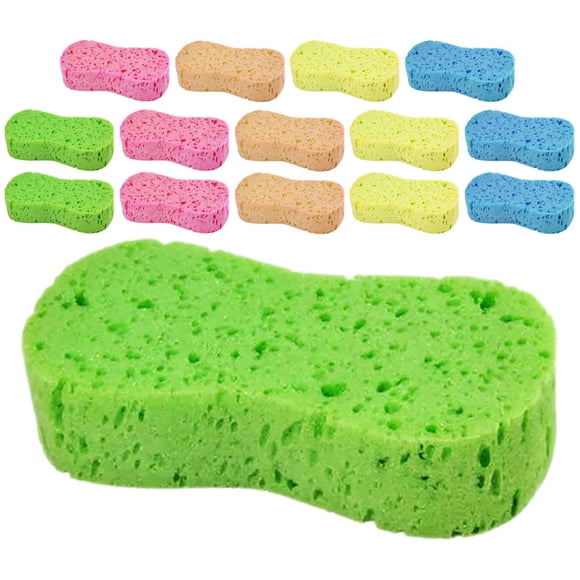 WASHWEPE 15Ud Esponjas Para Lavado De Autos Con Espuma Gruesa Y Portátil Para Uso Eficiente
