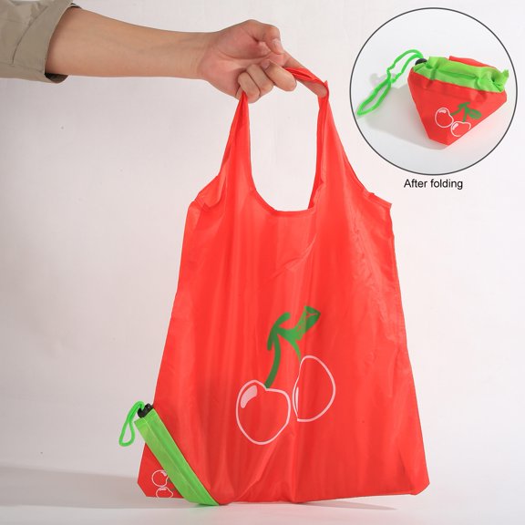 Tnobhg Fruit Shape Reusable Shopping Bag Portable Drawstring Foldable Heavy Duty Cloth Large Capacity Multi-functional Grocery Bag Tote Handbag