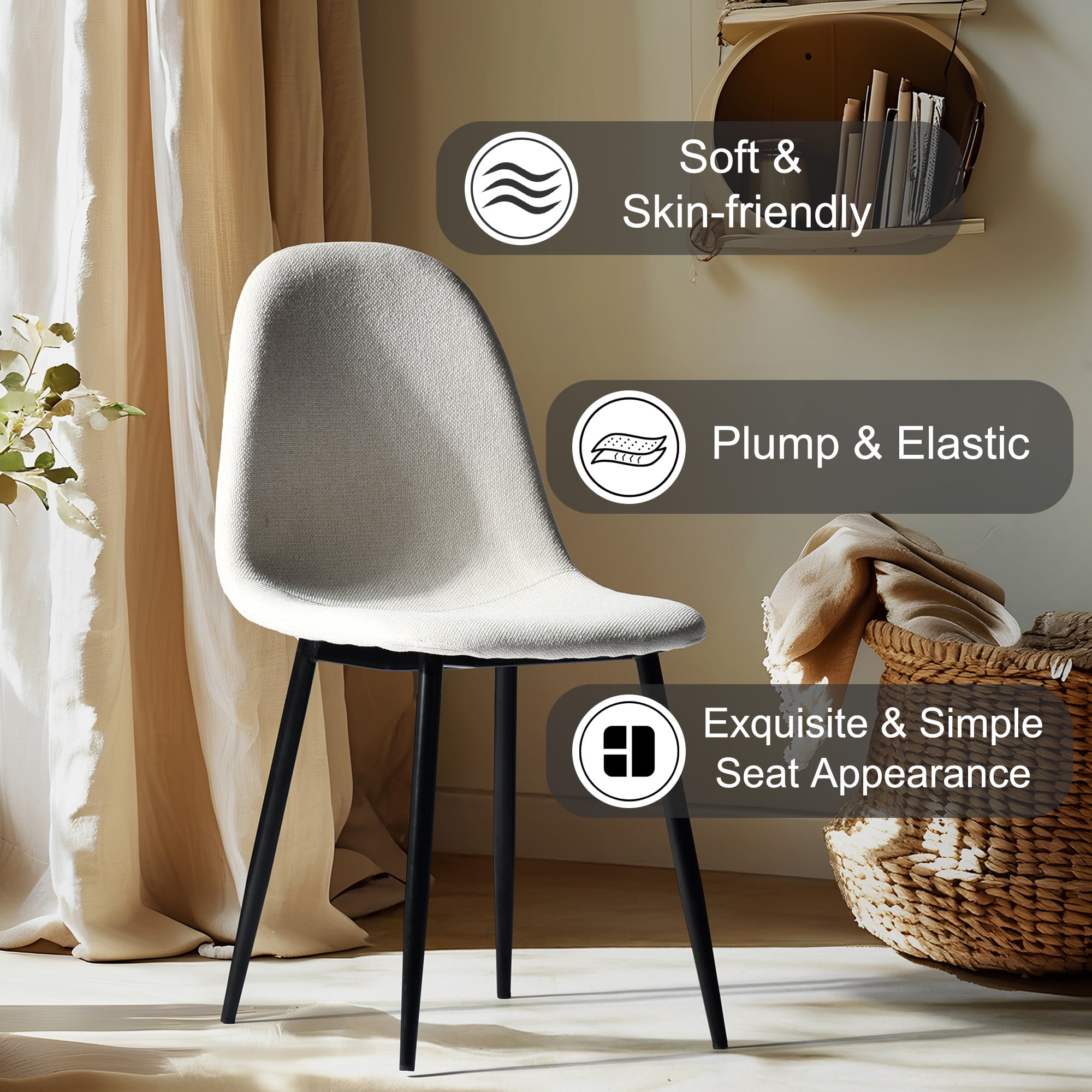 Homy Casa 4 Person Saving Space Dining Set Apartment Kitchen, Black