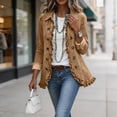 thumbnail image 4 of cocolona Jean Jacket for Women Solid Color Ruffle Open Front Denim Jacket Casual Button Down Trendy Outfits, 4 of 7