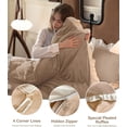 thumbnail image 4 of TOPCHANCES Duvet Cover Set, Soft Velvet Bedding Set with Two Pillowcases for Queen Size Bed, 89*89 inch (Light Brown), 4 of 7