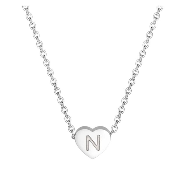 Kcodviy 26 Colliers Cœur initial en Forme de Cœur pour Femmes Collier Alphabet pour Femmes Colliers Mère et Fille pour Femmes A Z 26 Colliers Alphabet initial en Argent pour Femmes