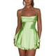thumbnail image 4 of Fanvereka Vestido de verano Y2k para mujer, sin tirantes, con hombros descubiertos, color sólido, acanalado, acampanado, mini vestido de fiesta club, 4 of 5