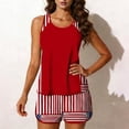 thumbnail image 4 of Maqroz Independence Day Bikini Set for Women 4Th Of July Patriotic Two-Piece Swimsuit Stars and Stripes Prints Swimwear Tankini Top with Striped Shorts Casual Athletic Beach Bathing Suit, 4 of 7