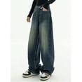 thumbnail image 3 of Large Women's Wide-Leg Loose Jeans High-Waist Y2K Overalls Casual Loose Boyfriend Pants, 3 of 6