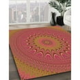 thumbnail image 3 of Ahgly Company Machine Washable Indoor Round Transitional Crimson Red Area Rugs, 6' Round, 3 of 7
