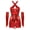 Red, variant on Womens Glittery Sequins Jazz Cha-Cha Latin Dance Costume Tassel Leotard with Metallic Gloves Silver XXL