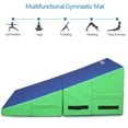 thumbnail image 6 of Matladin Gymnastics Cheese Wedge Incline Mat,  Small Size 32.7"x 23.6"x 13.4" Gym Fitness Training Mat, Blue+Green, 6 of 6