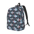 thumbnail image 4 of Geaub shark wearing swim ring durable canvas backpack: stylish, lightweight, and spacious with adjustable straps, 4 of 7